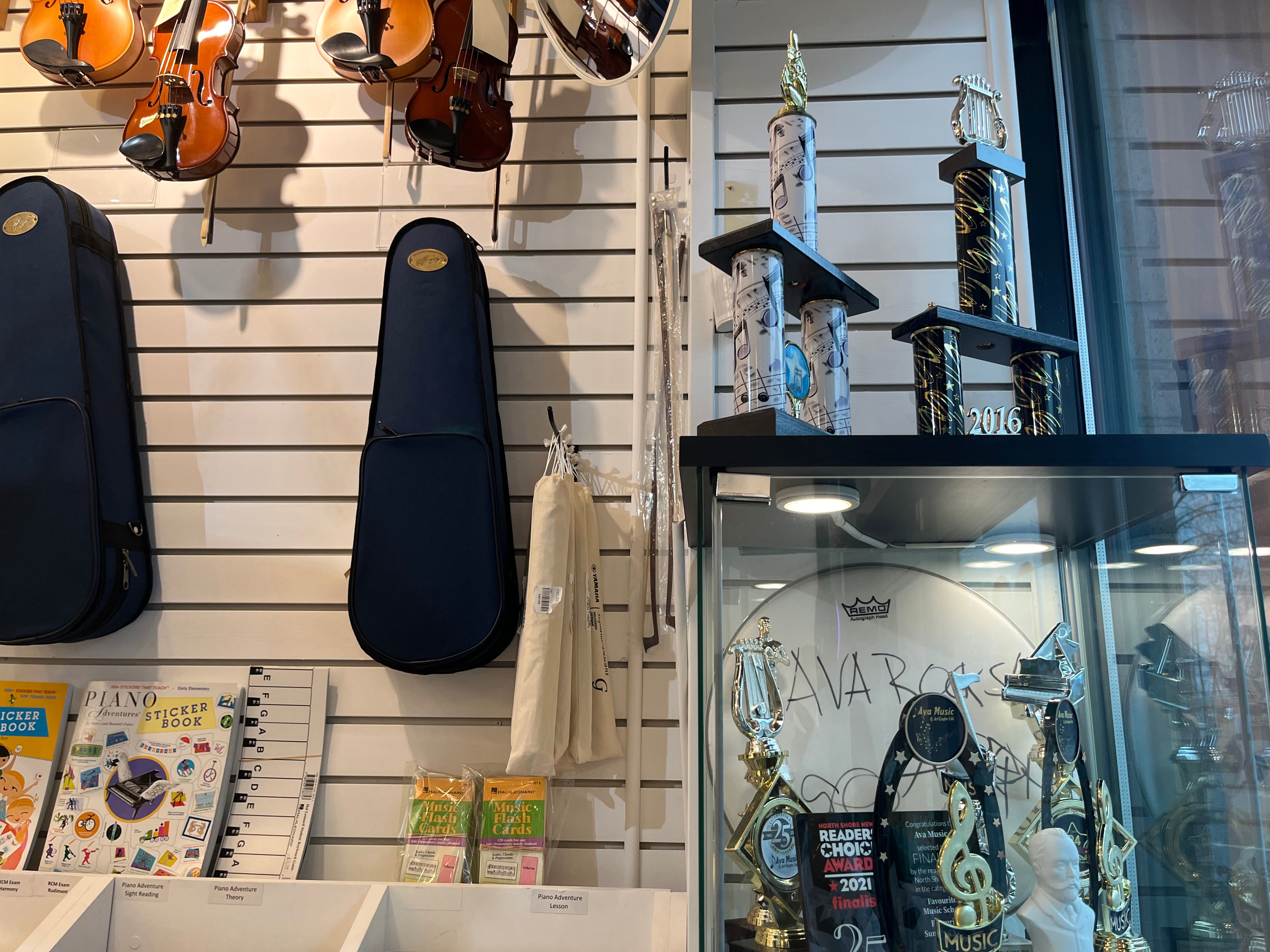 instruments on display
