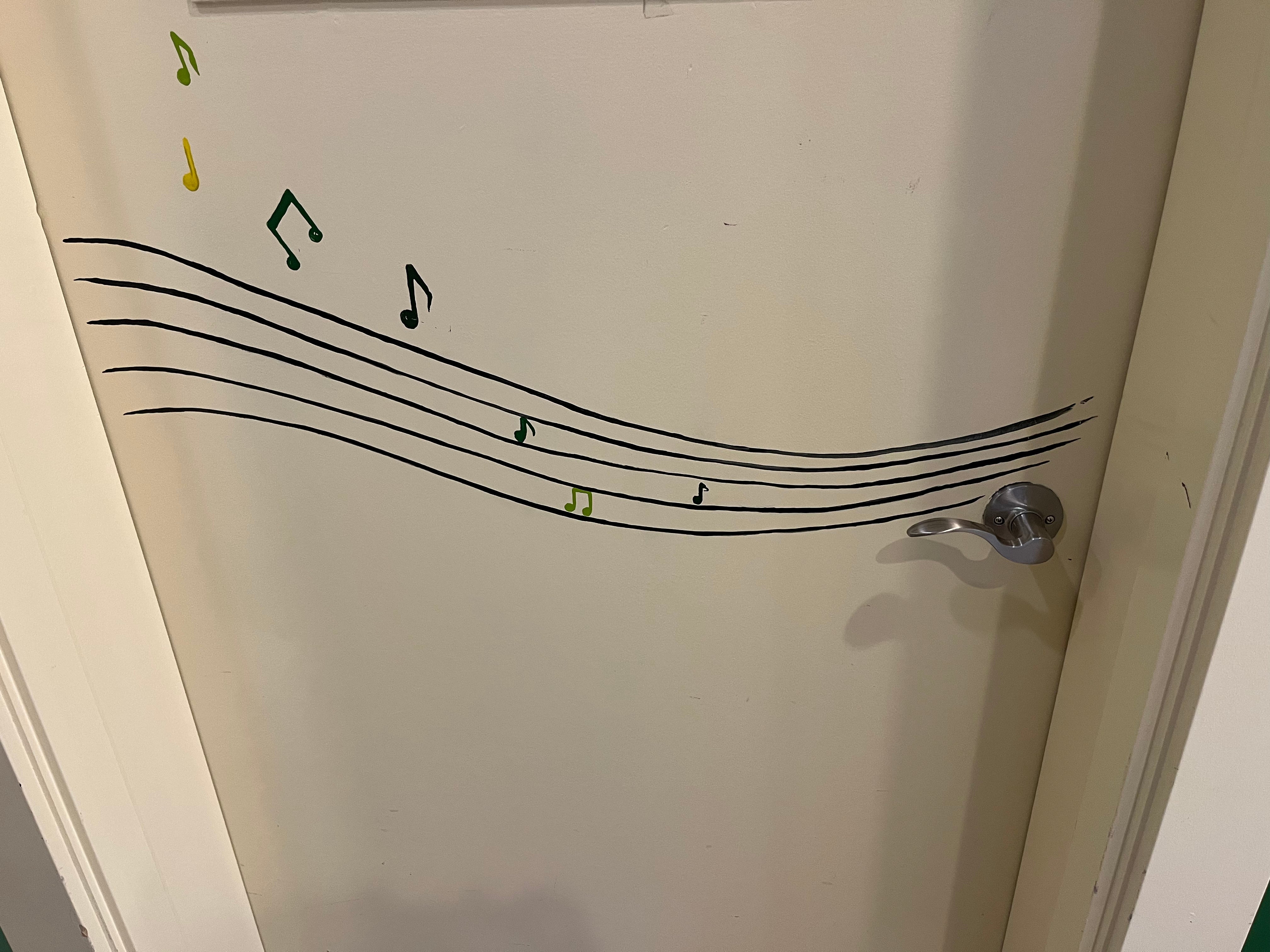 flowy music notes door art