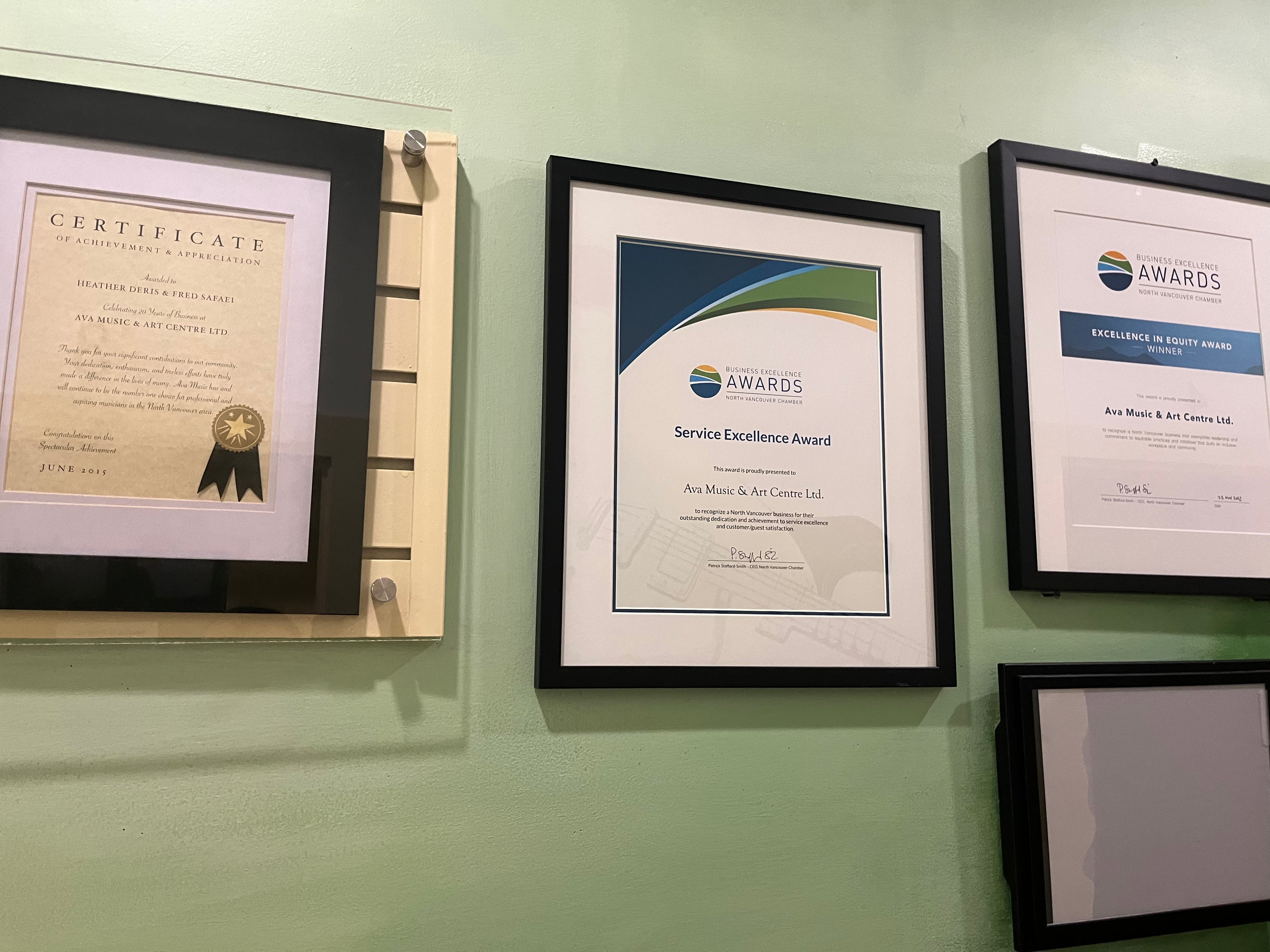 showcasing ava music's awards