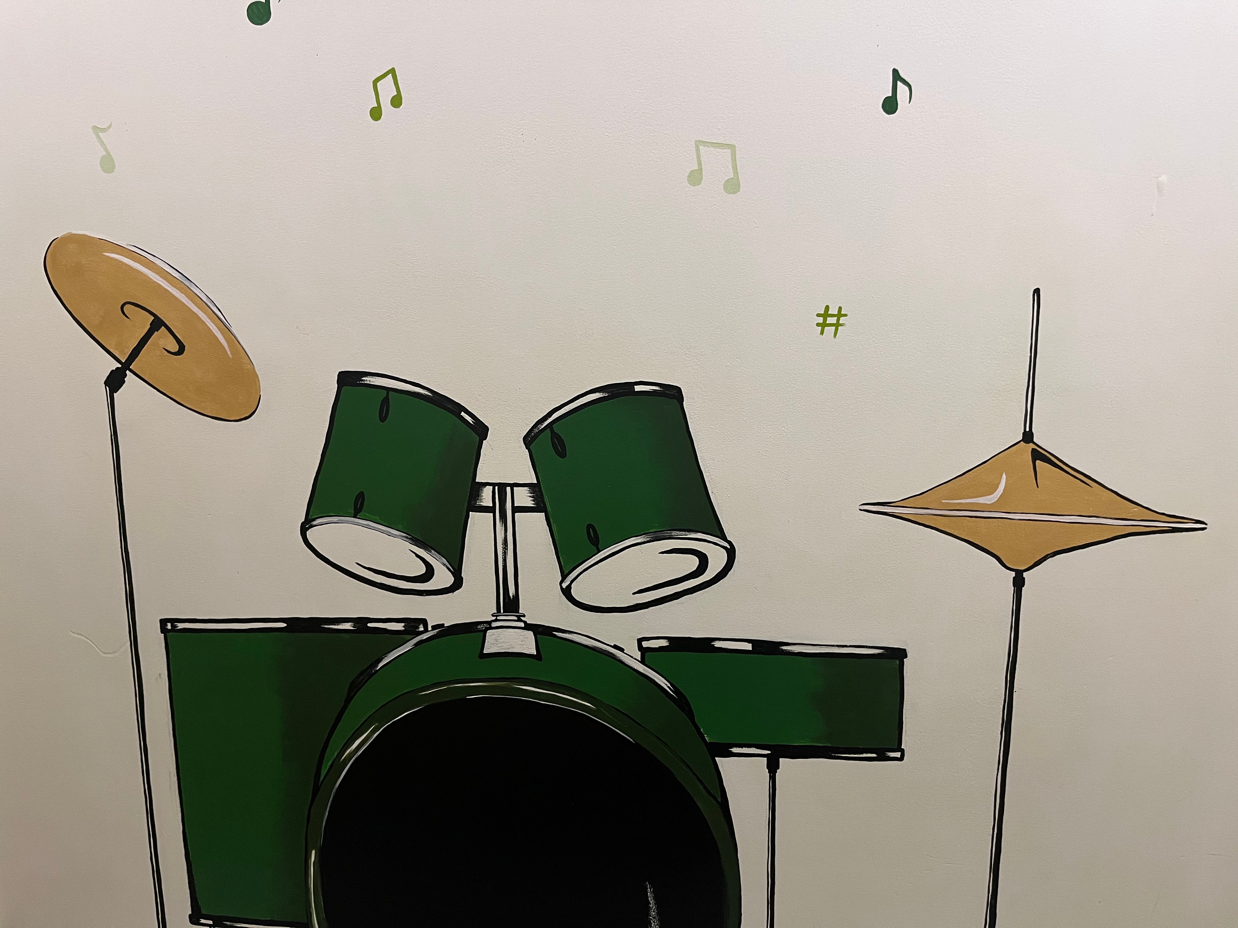 drums and cymbals wall art