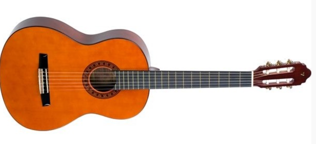 An image of a Valencia Classical Guitar, Antique Natural 1/2 Size VC202 by Valencia