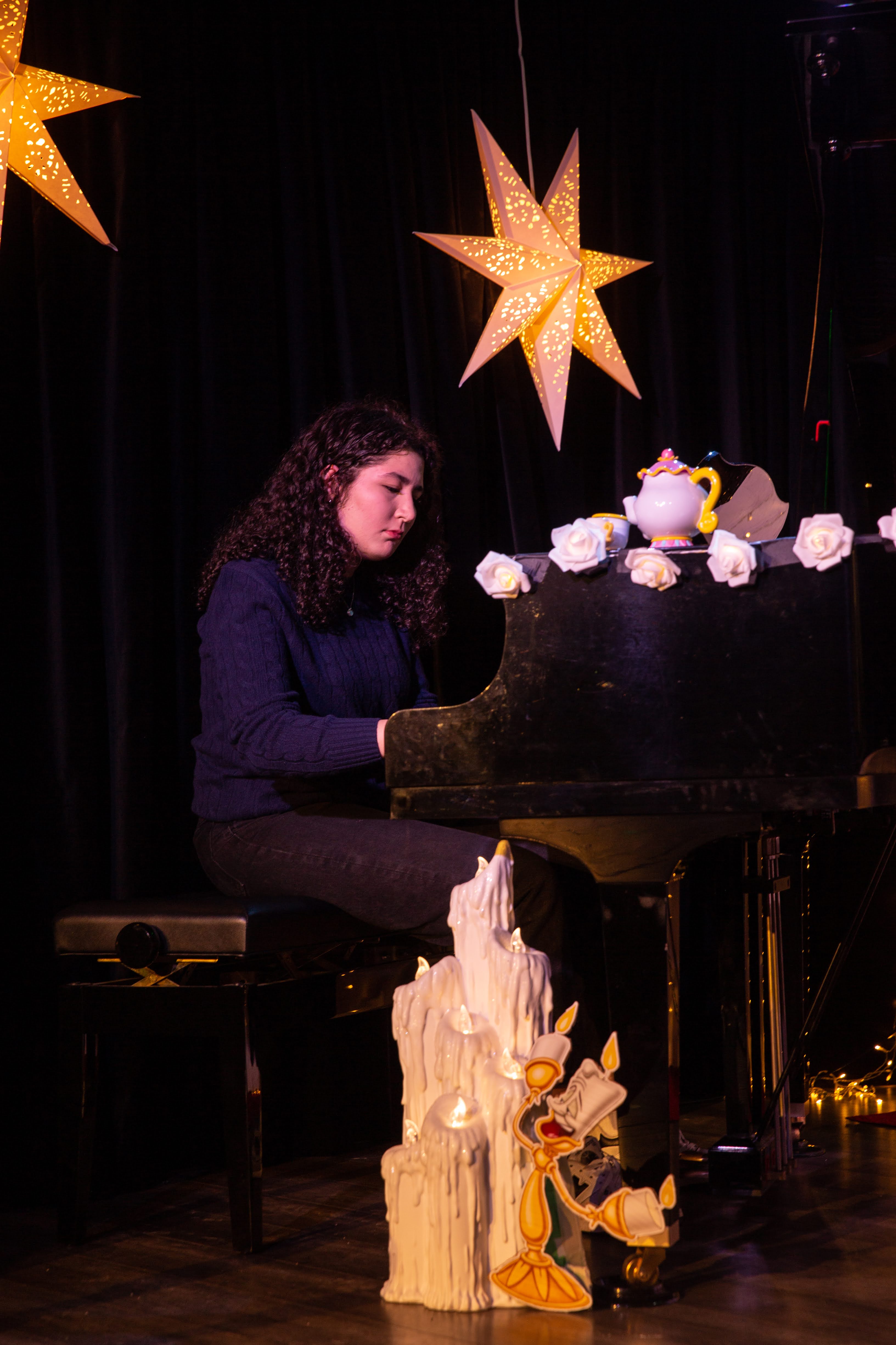 instructor with the piano