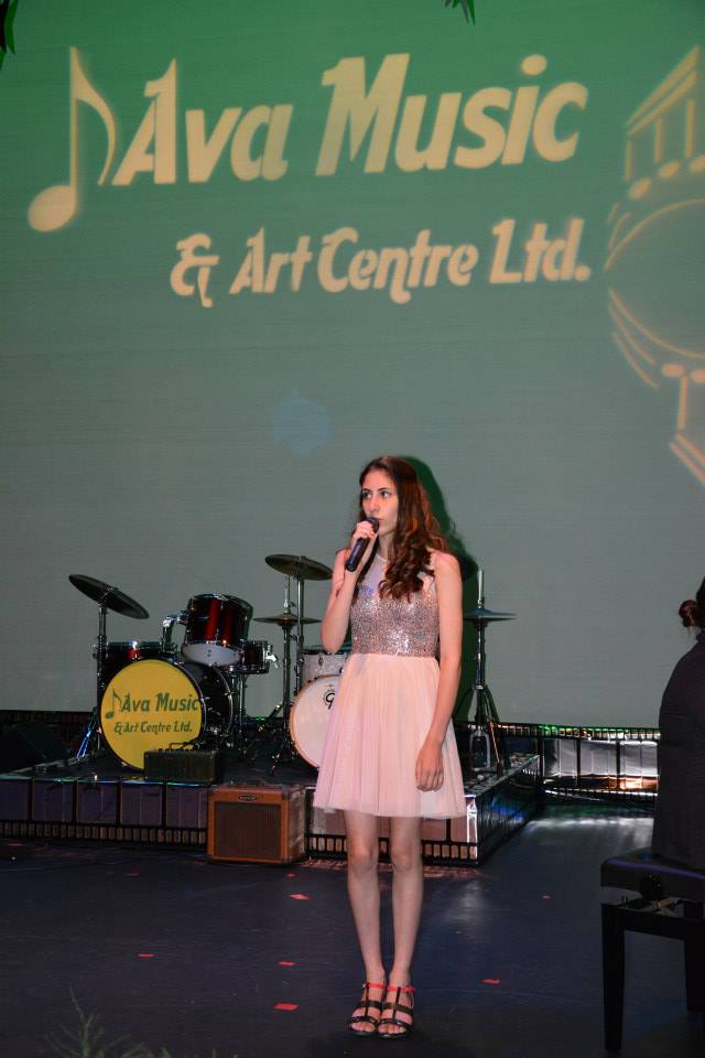 a teen singing