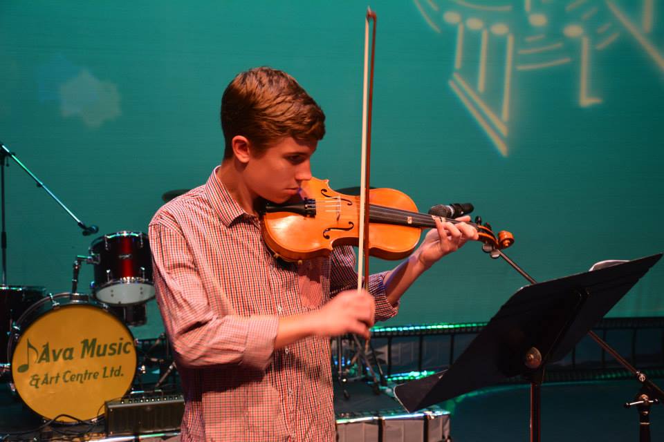 a lad with his violin