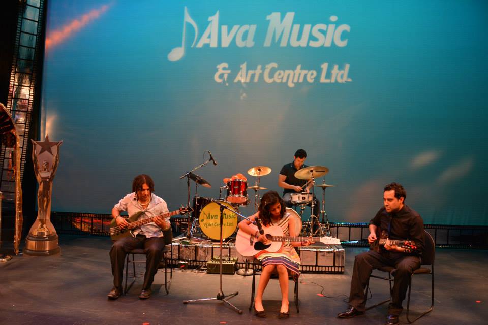 The Ava band enjoying their performance