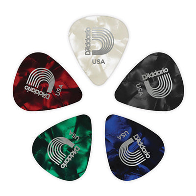 D'Addario Assorted Pearl Celluloid Guitar Picks, 10 pack