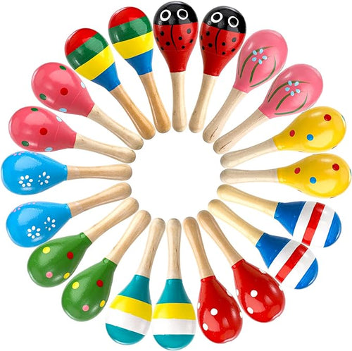 An image of a    20 Pack Mini Wooden Maracas by Ava Music