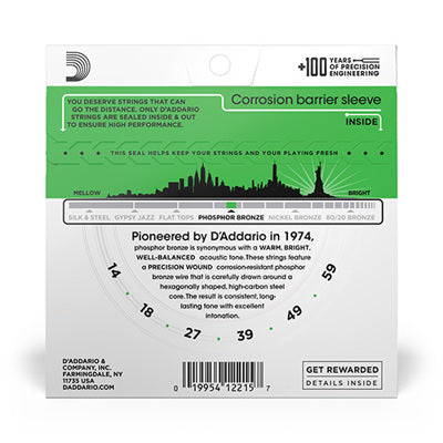 D'Addario EJ18 Phosphor Bronze Acoustic Guitar Strings, Heavy, 14-59