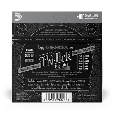 D'Addario EJ30 Classics Rectified Classical Guitar Strings, Normal Tension