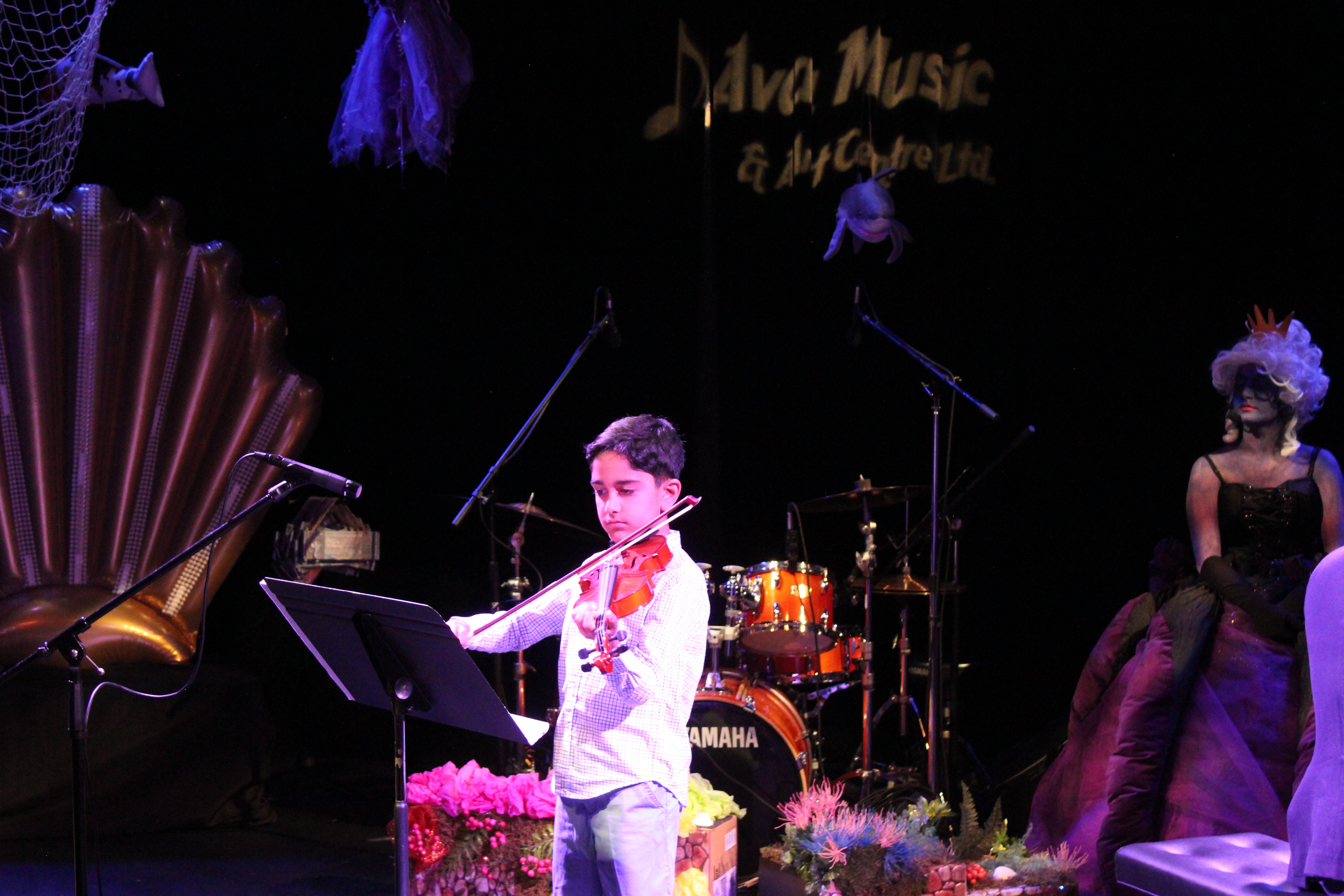 a boy being a violin master