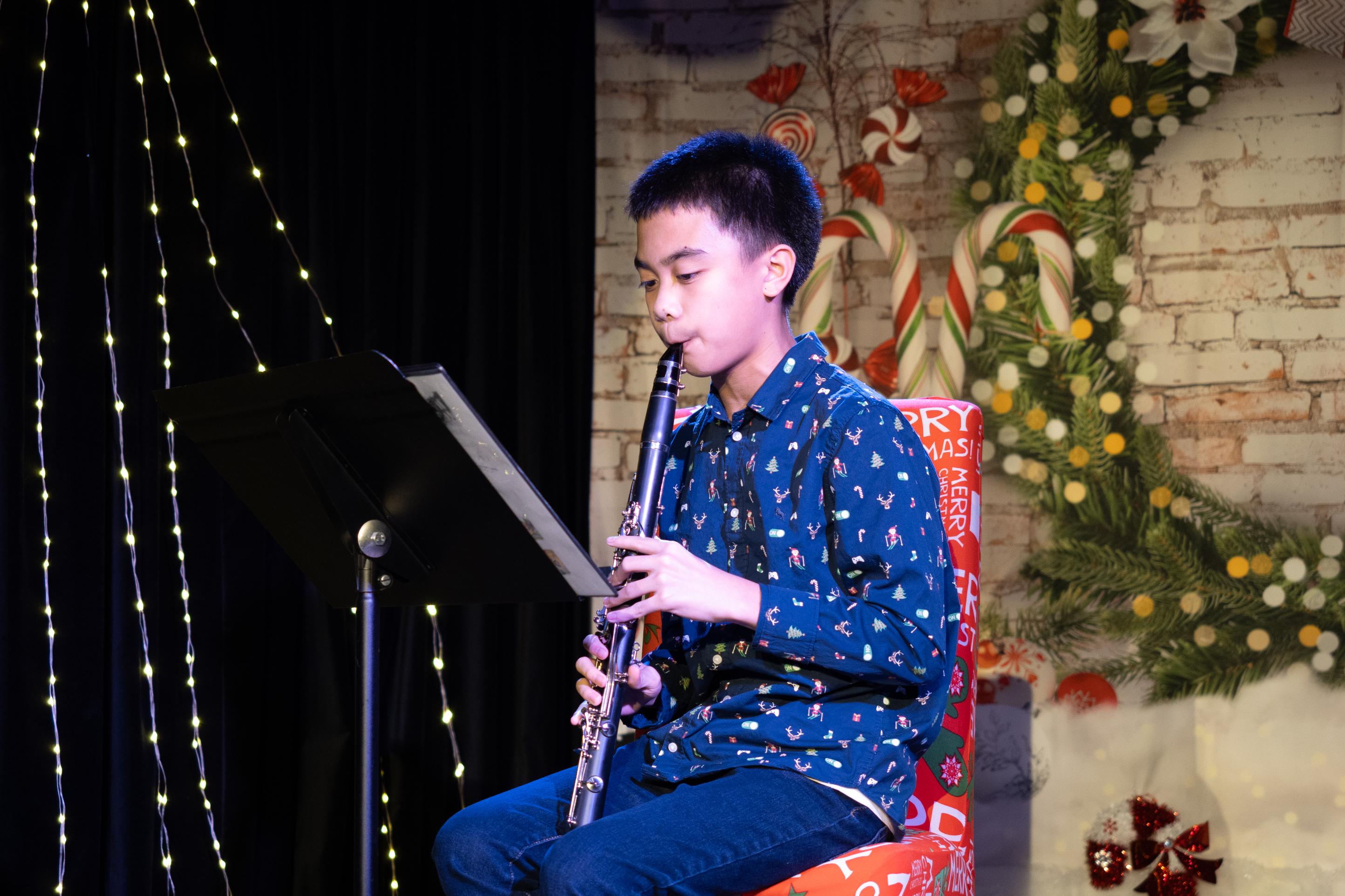 Graceful flute performance by a talented young musician